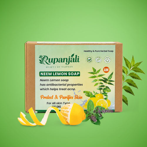 Rupanjali Neem Lemon Soap – Healthy & Pure Herbal Soap (100g)