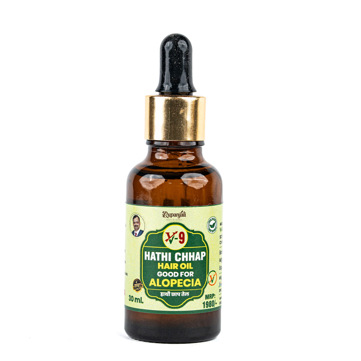Rupanjali V-9 Hathi Chhap Hair Oil – Hair Fall & Thinning Hair Care, 30 ml