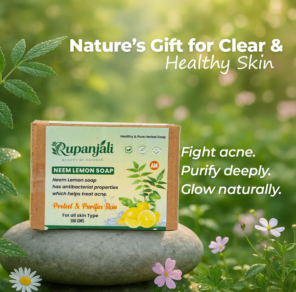 Rupanjali Neem Lemon Soap – Healthy & Pure Herbal Soap (100g)