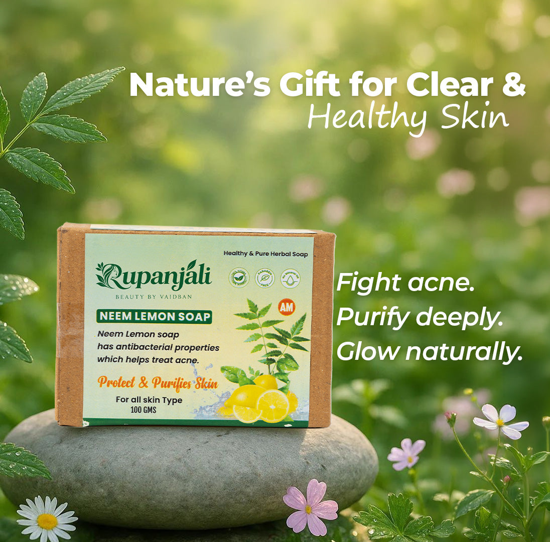 Rupanjali Neem Lemon Soap – Healthy & Pure Herbal Soap (100g)