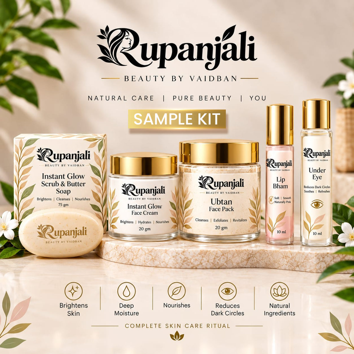 Rupanjali 5-in-1 Facial Sample Kit – Extraordinary Organic Skin Care